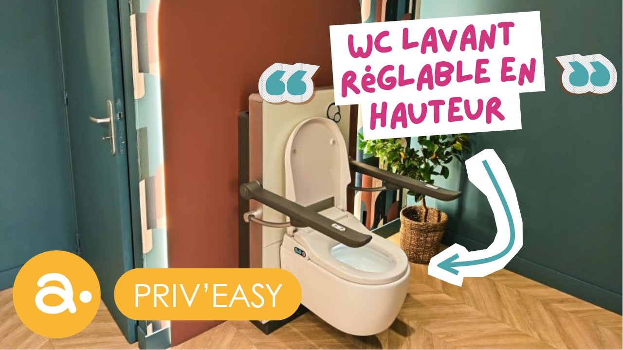 PRIV'EASY 2.0– WC électrique réglable en hauteur | Toilettes PMR | Maintien à domicile | AMR Concept